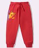 KAVEE Pure Cotton Knit Monster Printed Biowashed Lounge Pants - Red