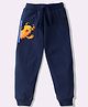 KAVEE Pure Cotton Knit Monster Printed Biowashed Lounge Pants - Navy Blue