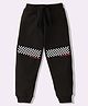 KAVEE Pure Cotton Knit Race Mode On Text Printed Biowashed Lounge Pants - Black