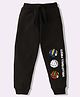 KAVEE Pure Cotton Knit Volleyball Printed Biowashed Lounge Pants - Black