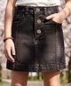 Pine Kids Denim Woven Above Knee Length Solid Color Skirt - Black