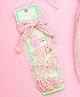 Yellow Bee Set Of 5 Bow & Duck Applique Detailed Gingham Checked Hair Clips - Peach