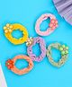 Yellow Bee Set Of 5 Floral Embellished Rubber Bands - Multi Colour