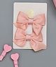 Yellow Bee Set Of 2  Bow Applique Detailed Solid Hair Clips - Peach
