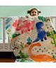 ZOOKEEPER Baby Quilt | Soft & Cozy Cotton Quilt | Dinosaur Theme | Reversible Blanket for Babies & Toddlers