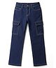 Pine Kids Denim Woven Full Length Washed Jeans With Cargo Pocket - Blue
