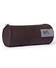 QIPS Cylindrical PU-coated Zip Closure Pencil Bag - Dark Brown