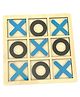 Funwood Games Wooden Tic Tac Toe Board Game, Blue and White Pieces, Classic Family Game for Kids