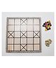 Funwood Games Traditional Chowka Bara Board Game Set with Coloured Pieces and Cowrie Shells, Indian Strategy Board Game for Kids and Adults