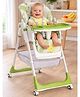 Babyhug Pineapple 4 in 1 Baby Highchair with Adjustable Reclining Backrest - Green| Adjustable Footrest & 5 level Seat Height|Removable Double Food Tray| Safety Harness