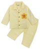 TIPPY TOP Pure Cotton Woven Full Sleeves Striped & Star Patch Detailed Coordinating Night Suit Set - Yellow