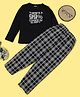 RAINE AND JAINE Cotton Knit Full Sleeves Theres A 99 % Chance I M Sleepy Text Printed Night Suit Set - Black &White