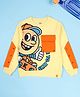 Kiddopanti Fleece Knit Full Sleeves Cartoon Printed Light Winter Sweatshirt - Pop Yellow & Orange