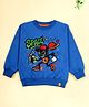 Kiddopanti Cotton Fleece Knit Full Sleeves Graphic Space Printed Light Winter Sweatshirt - Royal Blue