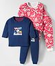 Kidi Wav Pack Of 2 Full Sleeves Bear On A Boat Printed Tee & Joggers Set - Multi Colour