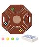 NEGOCIO Classic Foldable Wooden Board Game Strategy Competitive Four People Game Set with Cards- PACK OF 1- COLOR MAY VARY
