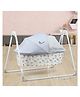 R for Rabbit Lullabies Manual Swing Cradle for New Born Baby with Mosquito Net | 5 Point Safety Harness | Quick & Easy Assembly Sturdy & Safe | Uyyala Palna Jhula  -Grey & Multicolor