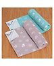 R for Rabbit Waterproof Quick Dry Sheet for Baby | Anti-Piling Fleece Breatheable Fabric Extra Absorbent Instant Dry Baby Bed/Cot Protector Mat (Size-S,Blue-Grey,Pack of 2 Combo)