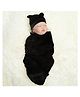 Babymoon Cotton New Born Baby Swaddle Wrap Baby Blanket-Black