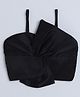Taffykids Silk Woven Sleeveless Bow Detailed Crop Top - Black