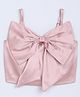 Taffykids Satin Woven Sleeveless Bow Detailed Crop Top - Rose Gold