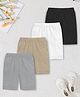Trampoline Cotton Lycra Knit Pack Of 4 Solid Cycling Shorts - Multi Colour