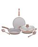 Orange Cookware 6 Pcs Nonstick ceramic cookware gift set | Kadhai, Fry Pan, Dosa Tawa | Cool Touch Bakelite Handles | high grade aluminium