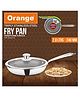 Orange Cookware Triply Stainless Steel Honeycomb Nonstick Fry Pan with Glass Lid 2.0L 24cm Diameter