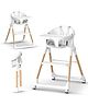 BAYBEE 3-in-1 Convertible High Chair for Kids, Babies & Toddlers | Foldable Baby Feeding Chair with 5-Point Safety Harness, Adjustable & Removable Tray, Easy-to-Clean | Portable Dining Chair  (White)
