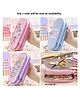 Azhari Double Layer Large Capacity Canvas Pencil Case for Kids - Pack of 1 Color May Vary