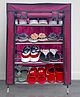 Urban Choice 4-Layer Maroon Metal Shoe Rack Durable, Collapsible Organizer for Home & Office