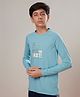 Technosport Knit Full Sleeves Why Walk When You Skate Text Printed Breathable & Quick Dry Sports Tee - Blue
