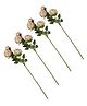 YOGO DECOR Tara Rose Artificial Flowers - Peach, 3 Flowers & 2 Buds (Set of 4 Sticks) for Home & Office Decor -Elegant & Durable -Ideal for Hotels, Restaurants or Floral Bouquets Arrangements
