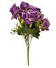 YOGO DECOR Lighthouse Rose Artificial Flowers - Lavender, 9 Flowers (Set of 1 Stick) for Home & Office Décor