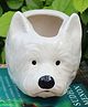 Weaving Homes Pomeranian Dog Planter Indoor Planter With White color