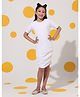 Cherry & Jerry Knit Half Sleeves Solid Ruched Dress - White