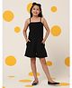 Cherry & Jerry Woven Sleeveless Solid Romper - Black