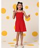 Cherry & Jerry Woven Sleeveless Solid Romper - Red