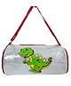 Li'LL Pumpkins  Round Glitter Dino Printed Swimming Gym Travel Duffle Bag with side zip Pocket for kids- Red (1Bag)