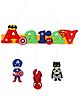 Li'll Pumpkins Super Hero Theme Multicolor Personalized/customized Handmade Name Alphabet Hanging for Kids Room Décor/Name Plate/Wall Plaque (3-6 Letters)- Multi Color