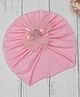 Yellow Bee Floral Applique Detailed Turban Cap - Light Pink