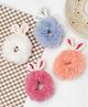 Yellow Bee Set Of 4 Bunny Ear Applique Detailed Scrunchie - Multi Colour