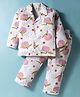 Rikidoos Full Sleeves Fruits Printed Coordinating Night Suit Set - Off White