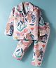 Rikidoos Full Sleeves Fruits Printed Coordinating Night Suit Set - Light Pink