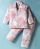 Rikidoos Full Sleeves Abstract Printed Coordinating Night Suit Set - Light Pink