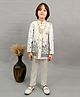 BT DEZINES Satin Woven Solid Sherwani Trouser With Full Sleeves Floral Embroidered Jacket & Necklace Set - Off White