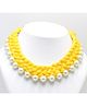 Pihoo Navratri Diwali Festive Theme Ethnic Handwork Thread And Beads Detailed Necklace - Yellow