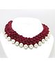 Pihoo Navratri Diwali Festive Theme Ethnic Handwork Thread And Beads Detailed Necklace - Maroon