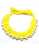 Pihoo Navratri Diwali Festive Theme Ethnic Handwork Thread And Beads Detailed Necklace - Lemon Yellow