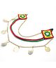 Pihoo Festive Theme Thread Work Embroidered & Sea Shell Embellished Hair Clip - Multi Colour